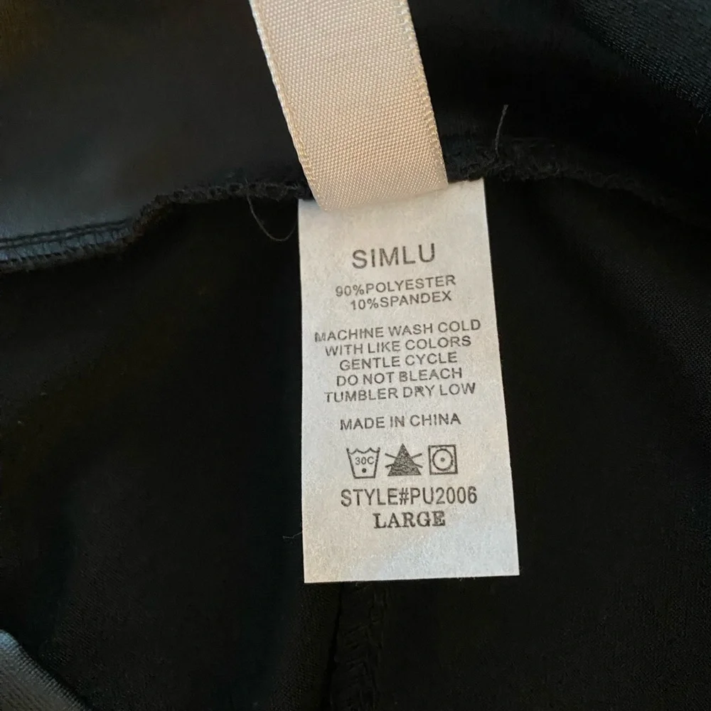 NWT Simlu Size Large Pencil Skirt Faux Leather Black Skirt